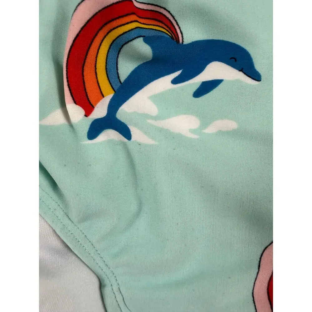 Hanna Andersson Dolphin Rainbow One-Piece Swimsuit 12–18 Months
